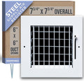 Fits 6x6 Duct Opening Steel Adjustable Air Supply Grille by Handua | Register by Handua