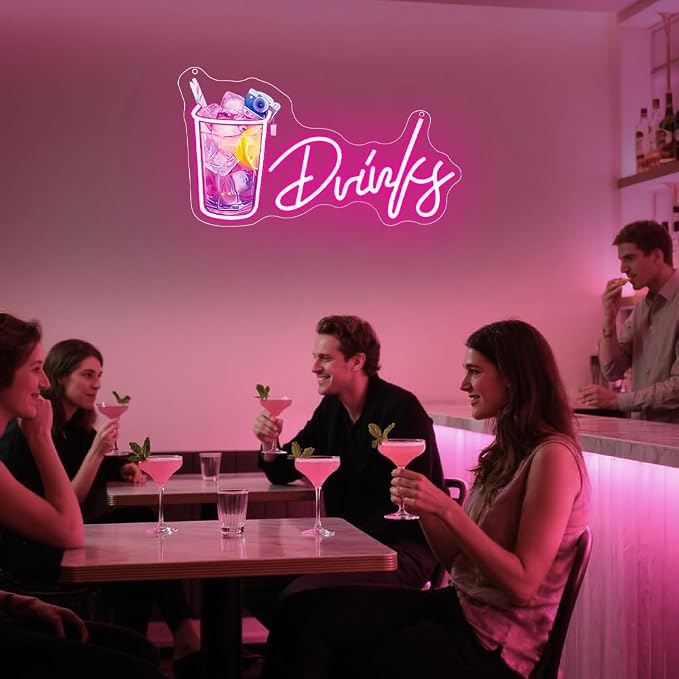 Drinks Neon Signs for Wall Decor, Cool Cocktail Glass LED Sign Art Wall Lights - Image 7