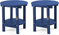FUNBERRY Outdoor Adirondack Side Table Set of 2, 2-Tier Patio End Tables by FUNBERRY