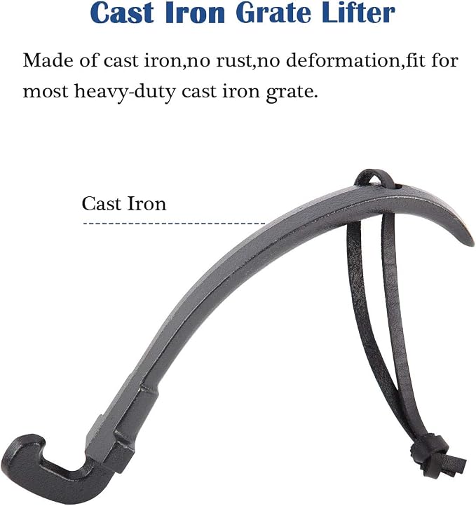KAMaster Grill Grate Lifter Cast Iron Cooking Grid Lifter Kamado Grill - Image 2