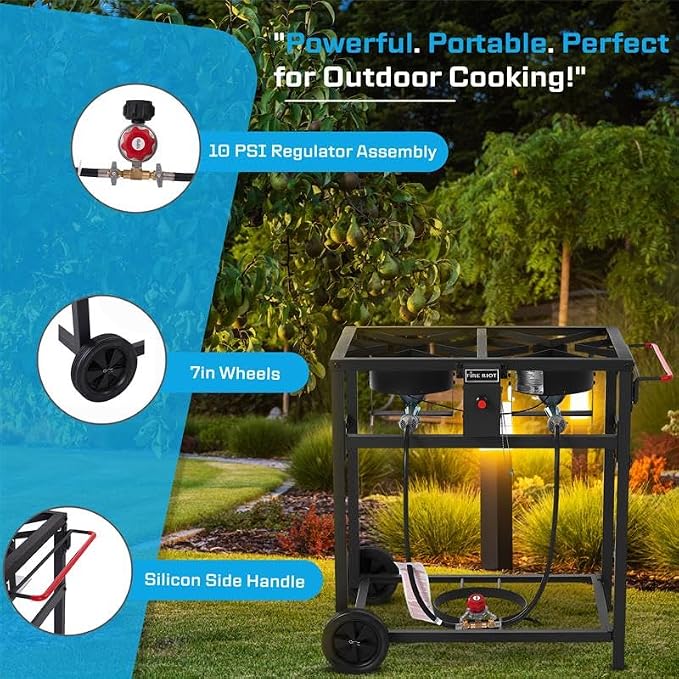 Deep Fryer with Double Burner Propane Stove Outdoor, 2×18QT Aluminum Pots & - Image 2