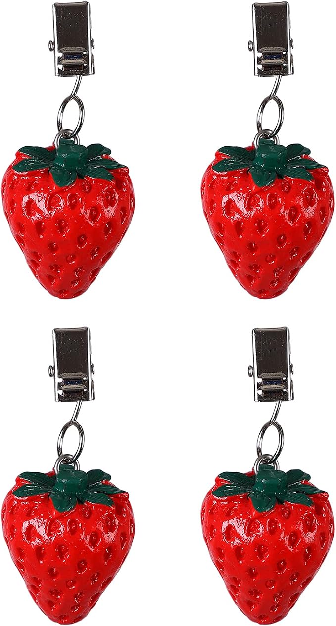 Twofish Strawberry Resin Tablecloth Weights Clips Set of 4 - Image 5