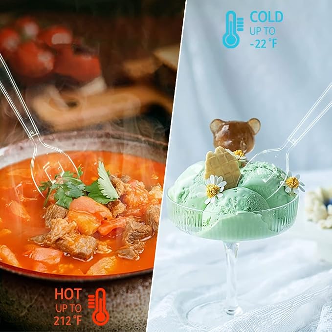 Clear Plastic Spoons Heavy Duty Disposable Spoon Reusable Bulk Plastic Utensils - Image 5