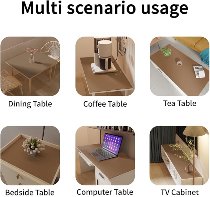 Leather Table Cover, 1.8mm Thick, 17x60 Inch Desk Cover, Dresser Cover Top - Image 6