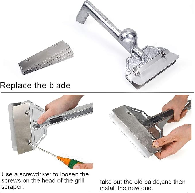 Grill Scrapers, Heavy Duty Casting Aluminum Commercial Griddle Scraper - Image 5