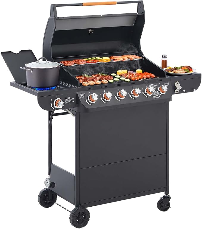Unovivy Large 6-Burner Propane Gas Grill by Unovivy