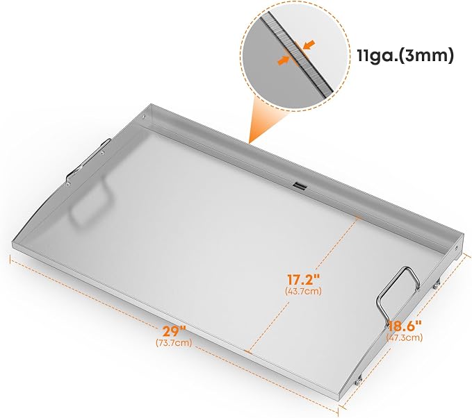 Stanbroil 28 Inch Flat Top Griddle, Stainless Steel Griddle Replacement Top - Image 2