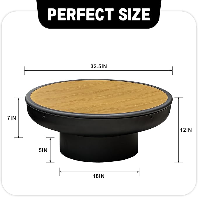 32in Fire Pit Table with Lid, Heavy Duty and Deep Fire Bowl, Outdoor Wood - Image 6