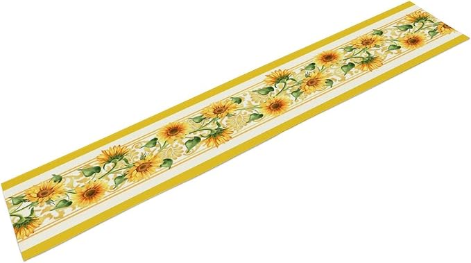 Yellow Sunflower Table Runner, Spring Summer Seasonal Floral Farmhouse Rustic - Image 7