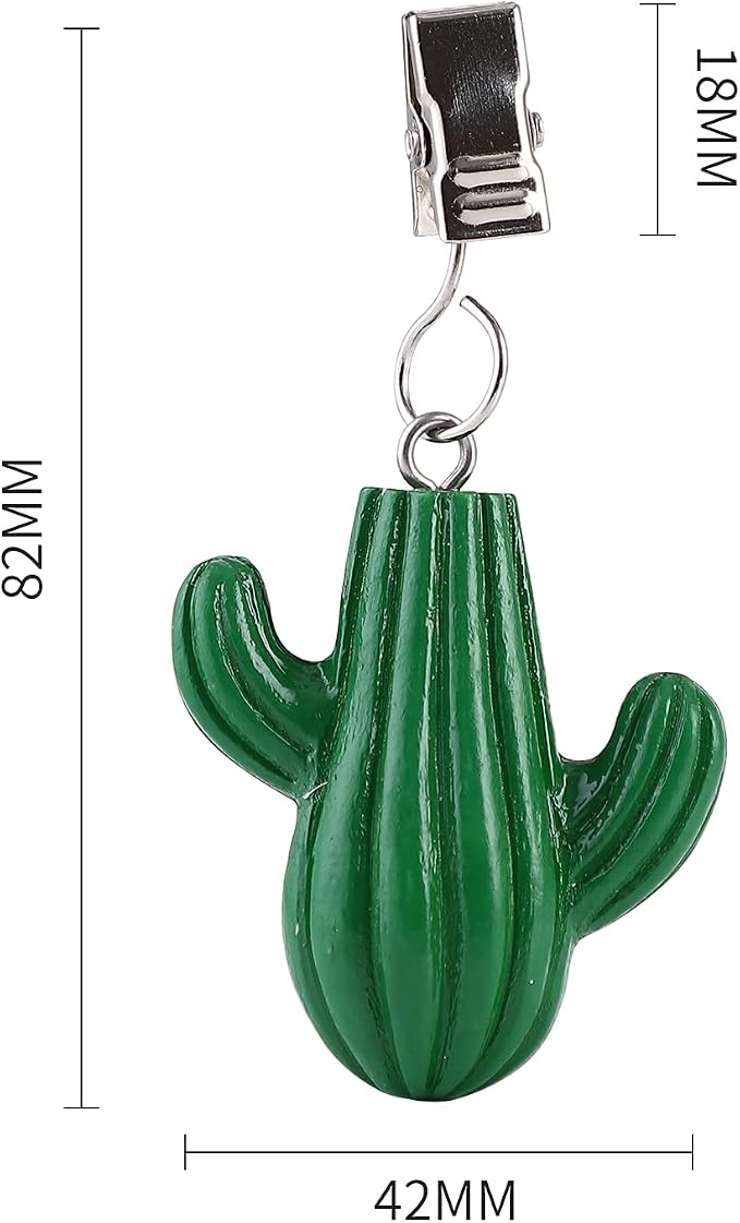 TwoFish Home Set of 4 New Green Cactus Tablecloth Weights Clips Handicraft New - Image 3