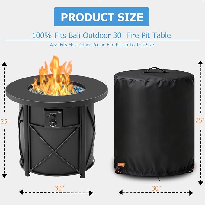 Fire Pit Cover for Bali Outdoors 30 x 25 Inch Propane Fire Pit, Outdoor Heavy - Image 2