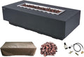 Elementi | Granville Gas Fire Pit Cast Concrete 60" Rectangular Fire Table by AMSFireplaceInc