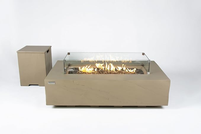 Elementi+ | Bundle Colorado Gas Fire Pit Cast Concrete 56" Rectangular Fire - Image 8