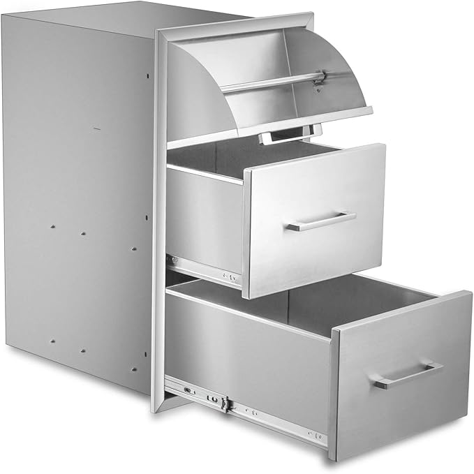 yuxiangBBQ 17" W x 30" H x 21" D Stainless Steel Outdoor Kitchen Drawers BBQ by Unknown