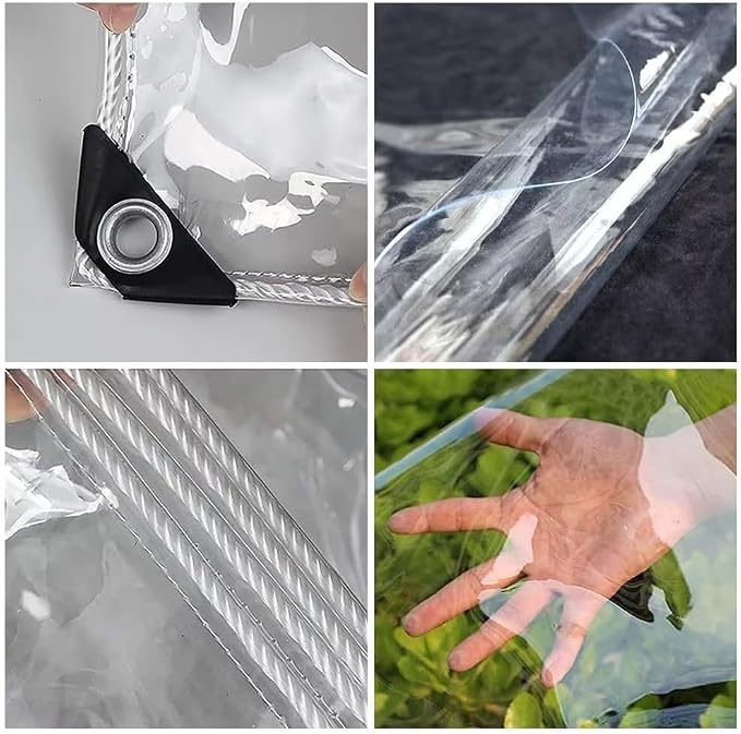 Clear Tarp 8x16ft Clear Tarps Heavy Duty Water Resistant, 14Mil Thickened - Image 5