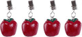 TwoFish Home Set of 4 Resin Red Apple Tablecloth Weights Clips Handicraft Red by TwoFishHomeFashionLLC