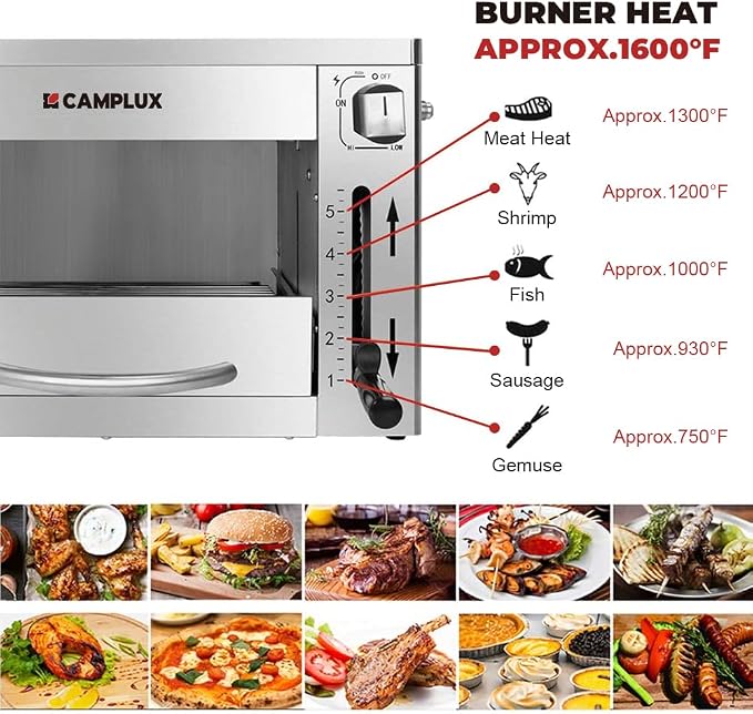 Camplux Propane Infrared Steak Grill, 1600℉ Fast Efficient Heating Outdoor - Image 3