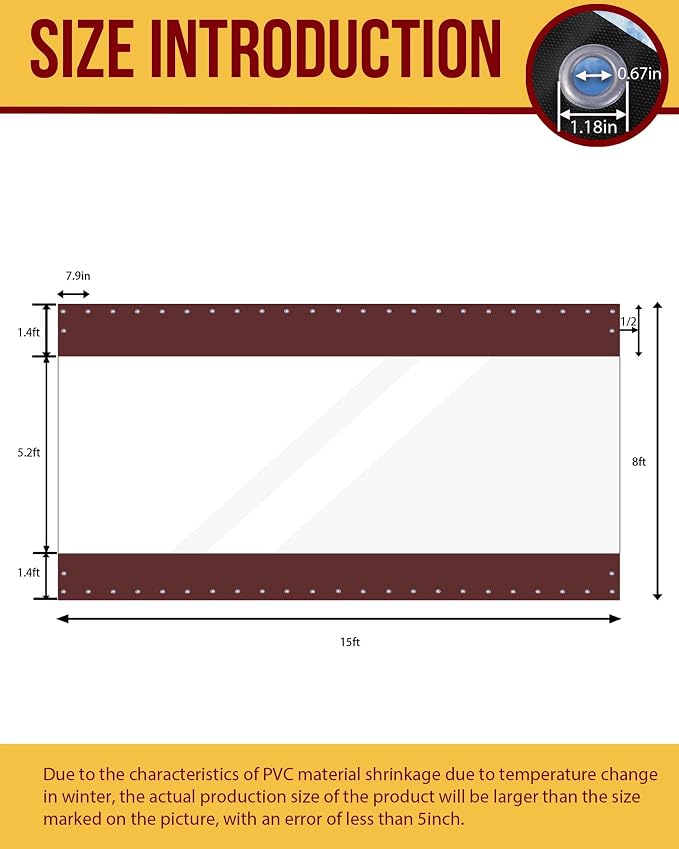FoundGo 8'Hx15'W Vinyl Curtains - Image 2