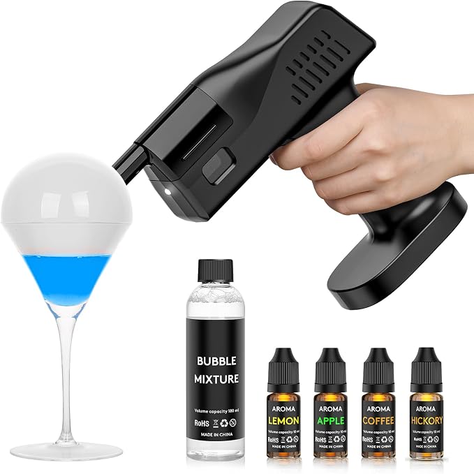 Smoking Gun for Cocktails and Food, One Key Operation, 5000mAh Rechargeable by RAYBYLAND