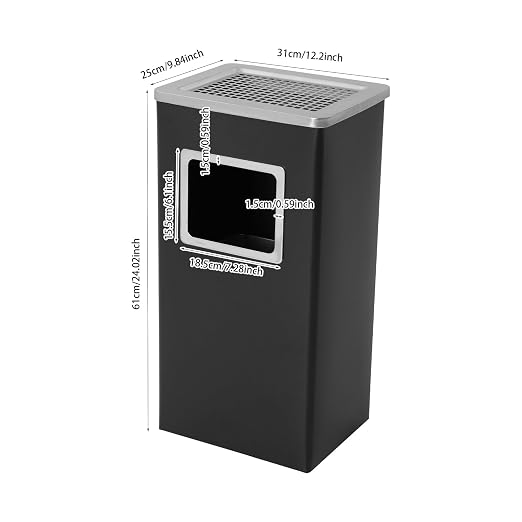Trash Can with Lid Outdoor Indoor Stainless Steel Commercial Garbage Bin Waste - Image 4