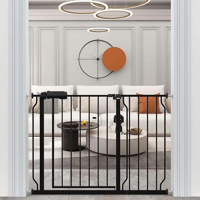 WAOWAO Baby Gate 43.31-48.03" Extra Wide Pressure Mounted Walk Through Swing by WAOWAOBABYSAFETYPRODUCTS