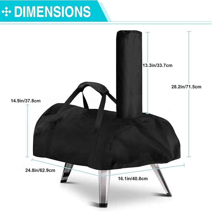 Pizza Oven Cover for WOOCIT 12, TwoPone Waterproof Pizza Oven Accessories Carry - Image 3