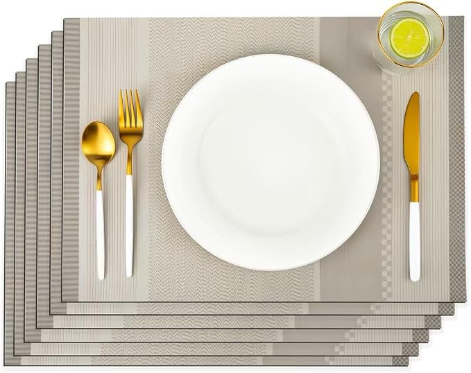 Placemats Set of 6, Faux Leather Placemats, Waterproof by Unknown