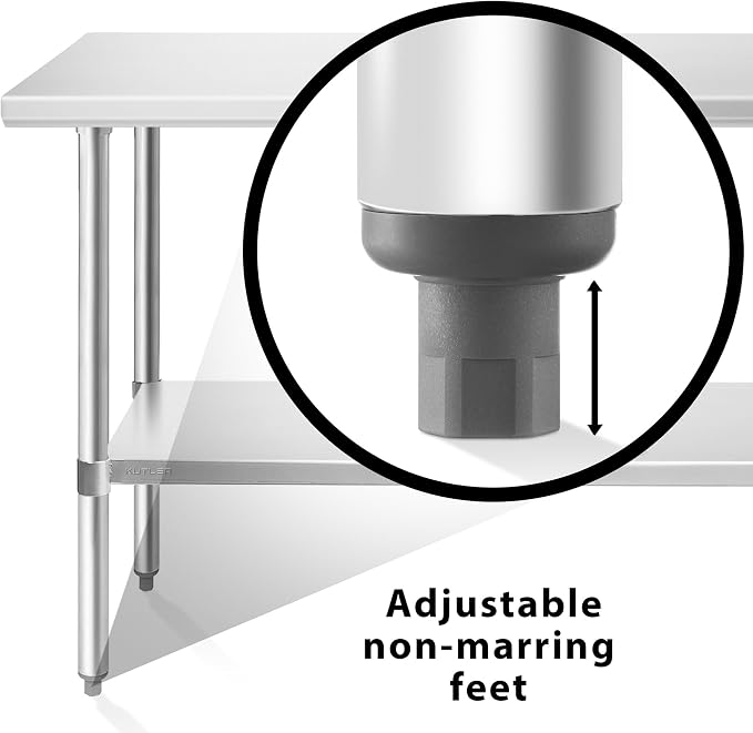 KUTLER Stainless Steel Table 24 x 60 Inches, NSF Heavy Duty Commercial Kitchen - Image 6