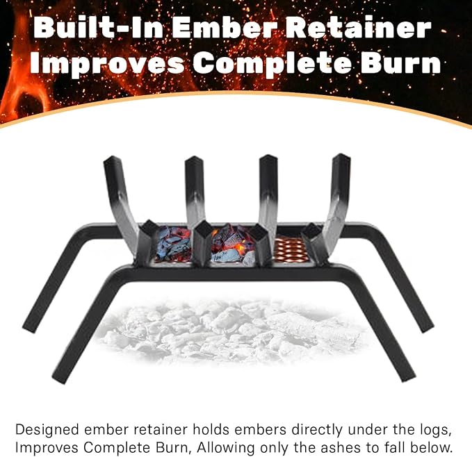 Heavy-Duty Steel Fireplace Grate - Image 3