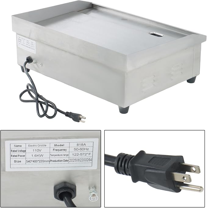 findmall 22 Inch Teppanyaki Grill 1600W Commercial Electric Griddle - Image 6