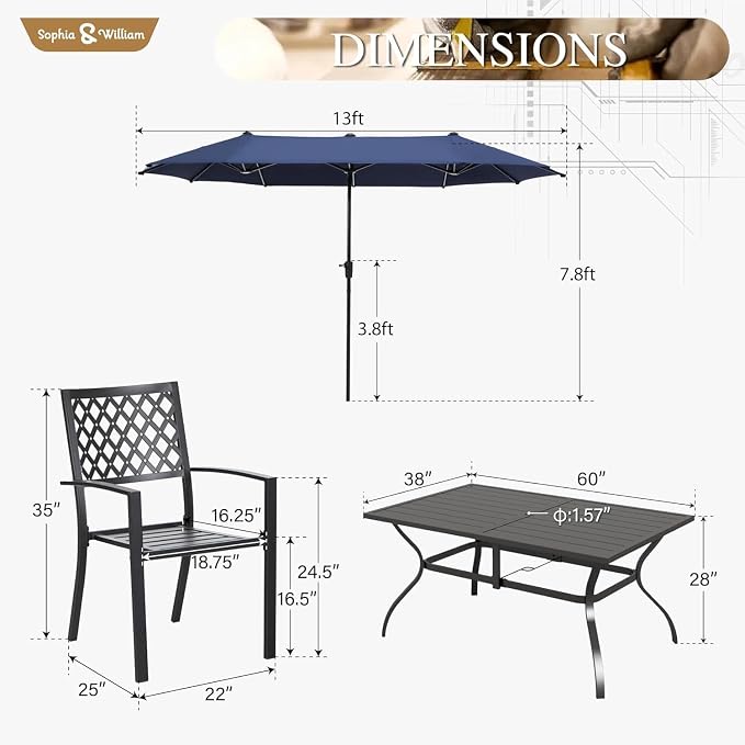 Sophia & William Patio Dining Set - Image 8