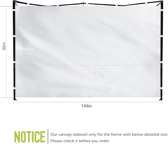 Instant 3pcs Canopy Sidewalls for 12x12 Pop Up Canopy Tent, 300D Waterproof - Image 2