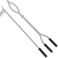 40" Fire Tongs Firewood Grabbers and Fire Poker Set, Stainless Steel Large Log by CKLT