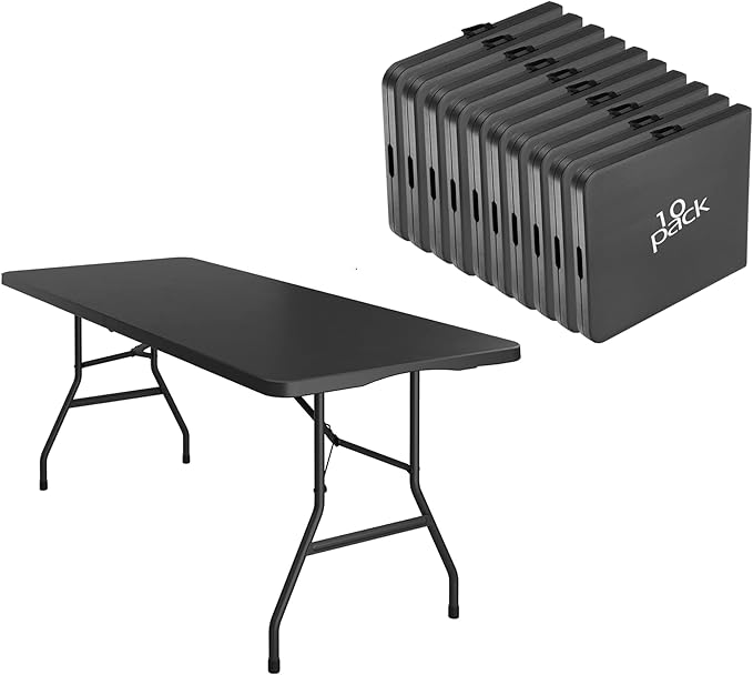 10 Pack of 6 Foot Foldable Table by VISTACASA