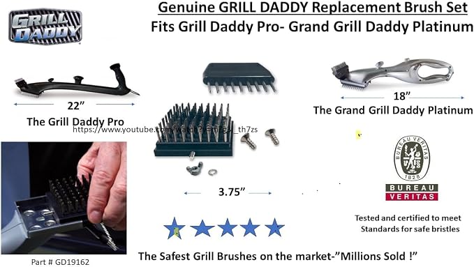 Grill Daddy Brush GD19162S Grill Daddy PRO Replacement Brush - Image 2