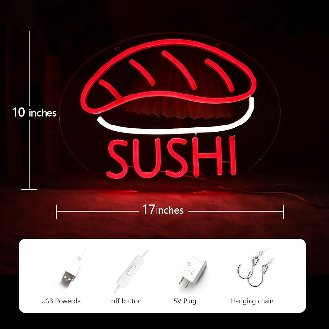 JFLLamp SUSHI Neon Signs for Wall Decor Neon Lights for Business Led Signs - Image 4