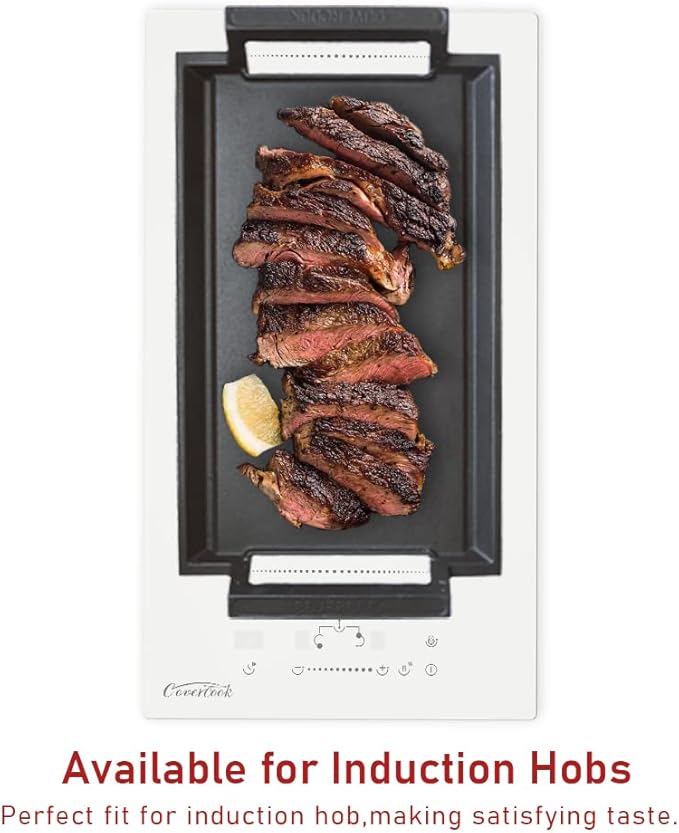Griddle, 16.7 x 9.1 Inch Gray Cast Iron Flat Top for Grill and Stove