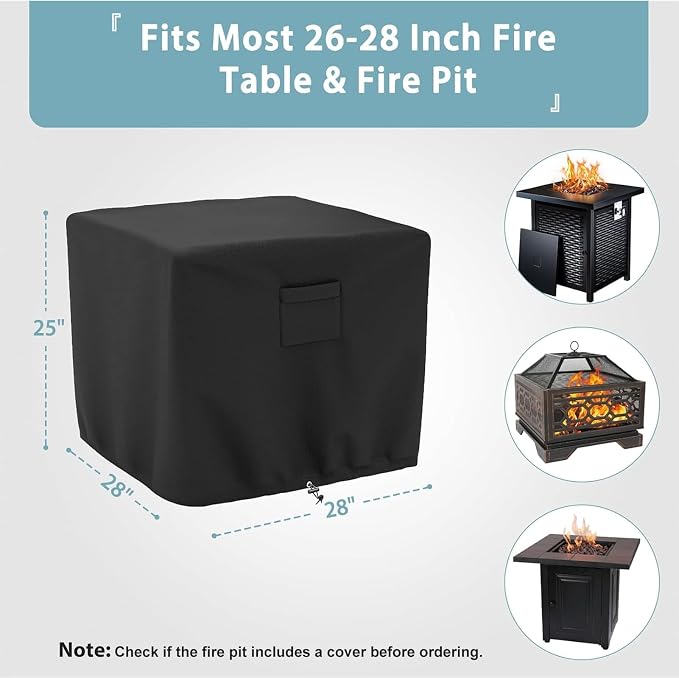 SHINESTAR Square Fire Pit Cover, Fits - Image 2