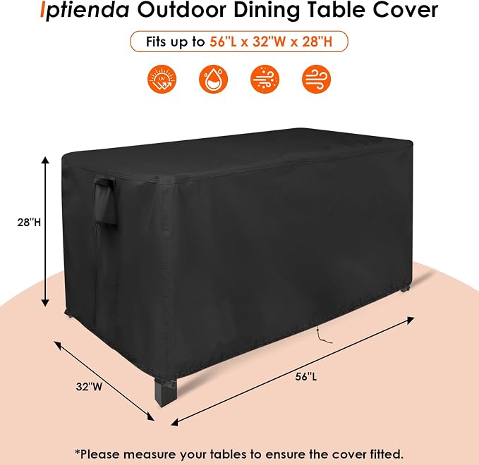 Outdoor Dining Table Cover, 56inch Patio Dining Table Cover Waterproof - Image 2