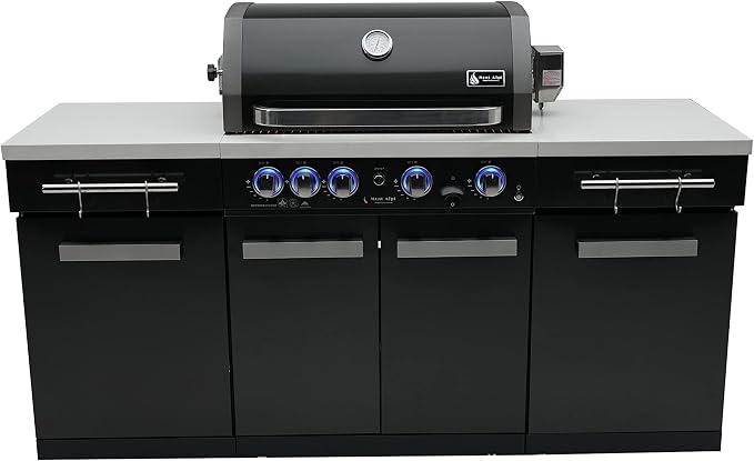 Mont Alpi MA-957 5-Burner 63000 BTU Black Stainless Steel Outdoor Kitchen Bar - Image 7