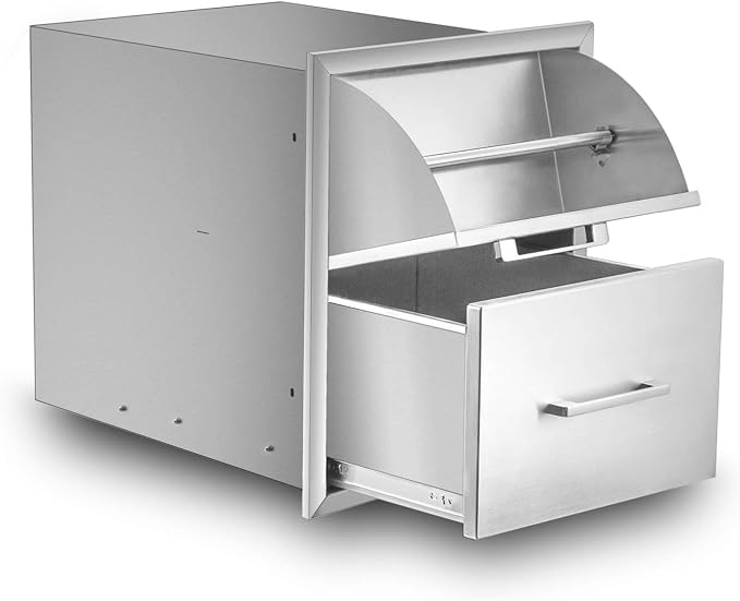Stainless Steel Paper Towel Holder Double Drawer 17W21H21D Works by Unknown