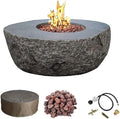 Elementi+ | Colorado Gas Fire Pit Cast Concrete 56" Rectangular Fire Table by AMSFireplaceInc