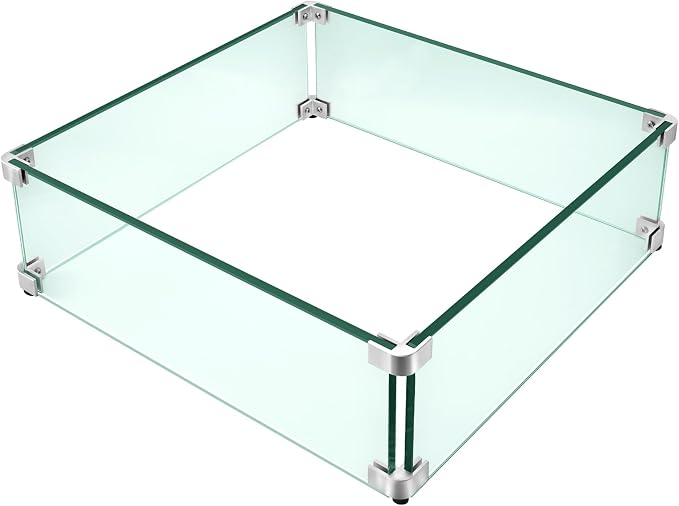 Fire Pit Wind Guard, Thick Glass and Easy Installation by ProtectYourOutdoorProductsforLongerLife