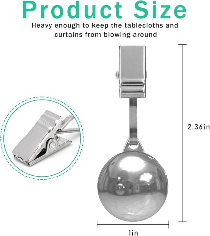 10 Pack Heavy Tablecloth Weights, Stainless Steel Balls - Image 3