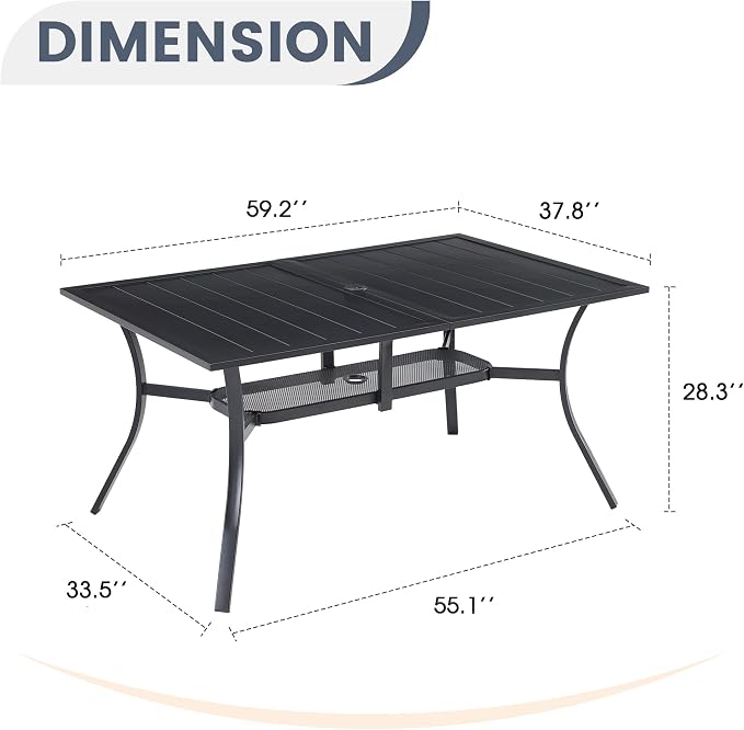 VICLLAX Rectangle Patio Dining Table - Image 2