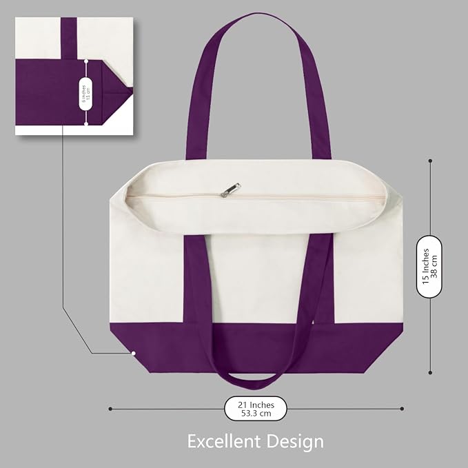 TOPDesign 3-Pack Canvas Tote Bags - Image 5