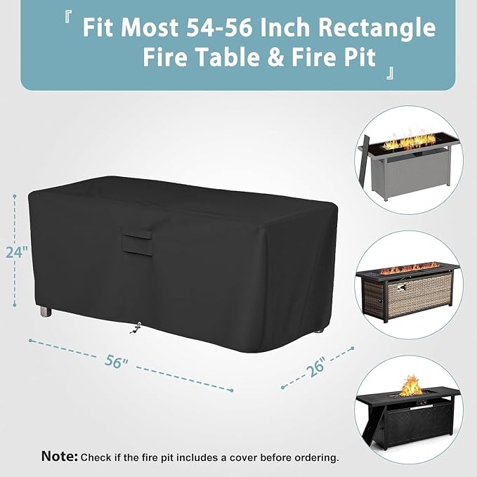 SHINESTAR Rectangle Fire Pit Cover, Fits - Image 2