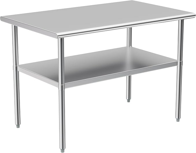Stainless Steel Table for Prep & Work, 30x48 Inches, NSF Metal Commercial Heavy by Atronor