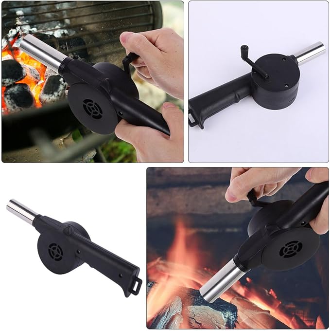 Manual Bbq Air Blower Hand Crank Fan Portable Campfire Bellows - Image 9