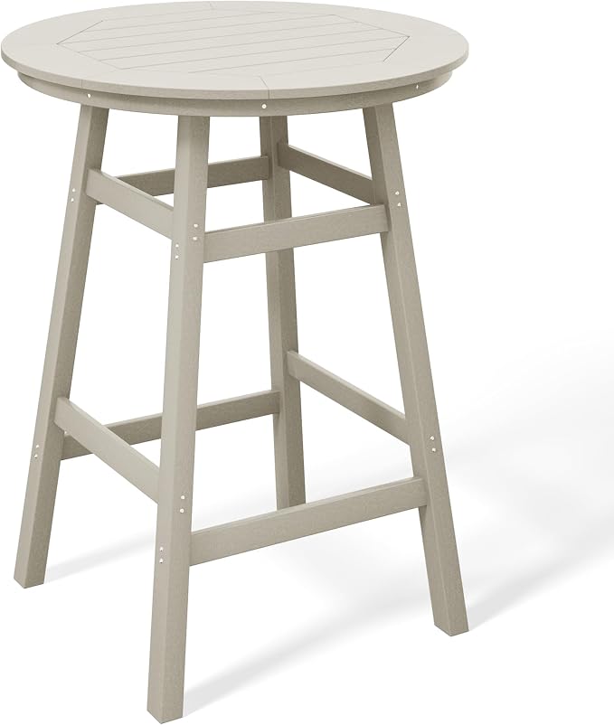 Costaelm Patio Bistro Table, Outdoor Bistro Dining Pub Table by Costaelm